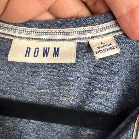 Rowm Men’s Henley Tee Size L - Picture 3 of 8